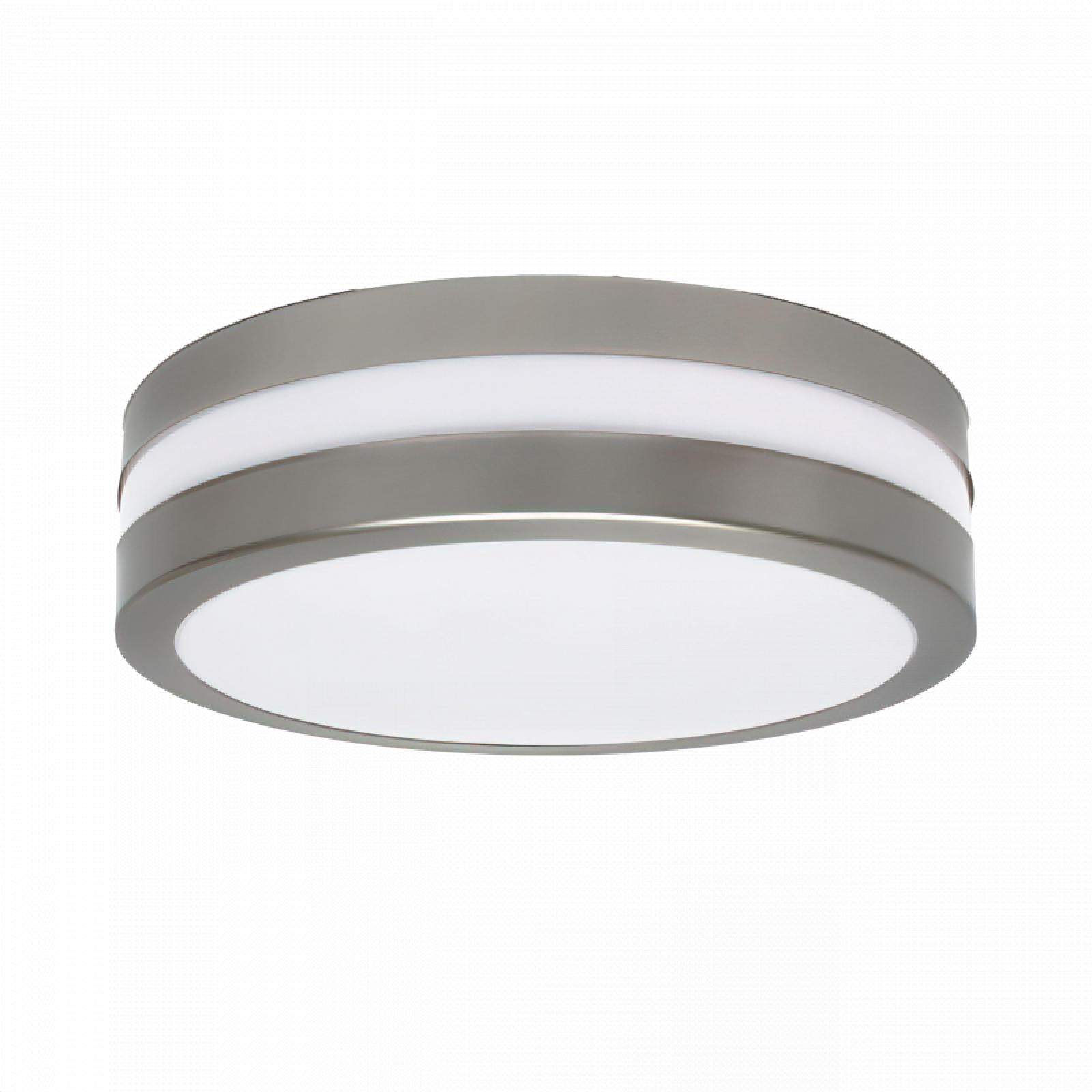  LED Deckenleuchte rund Edelstahl spritzwassergeschützt IP44 7W LED Lichtfarbe warmweiß E27 230V
